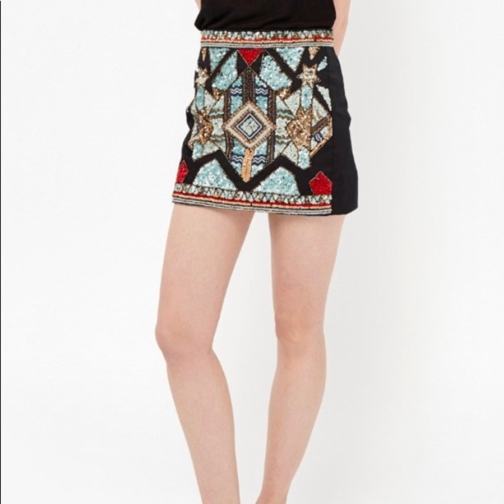 Geometric Embellished / Beaded Skirt | French Connection